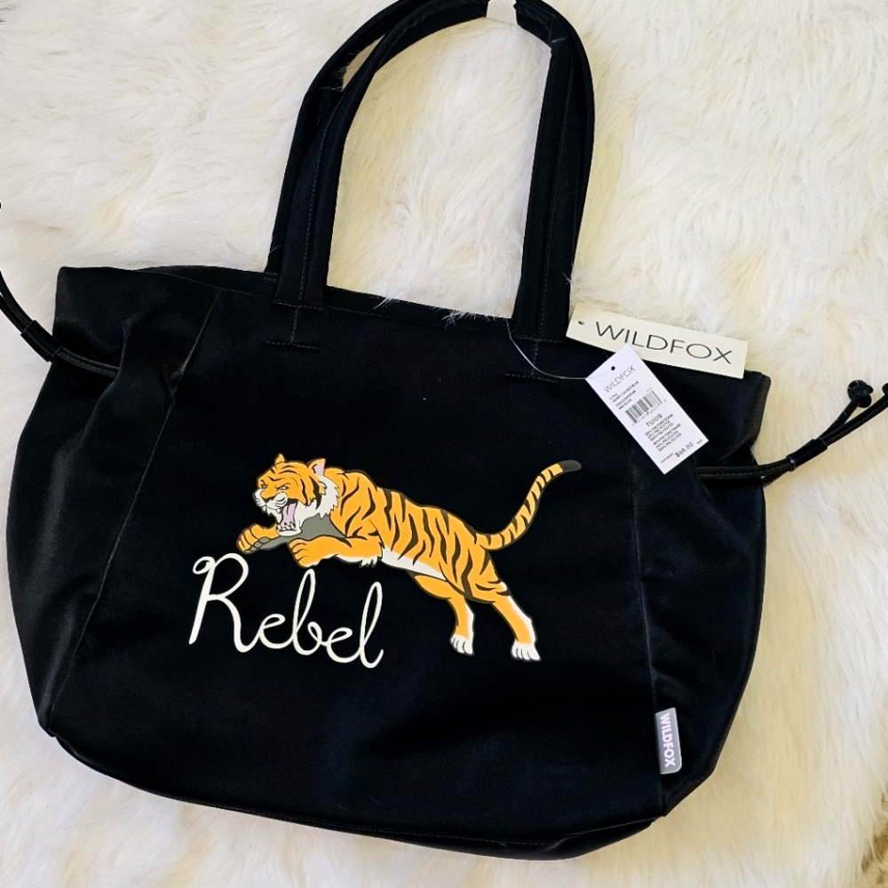Wildfox Black Tote Bag. Rebel Tiger.